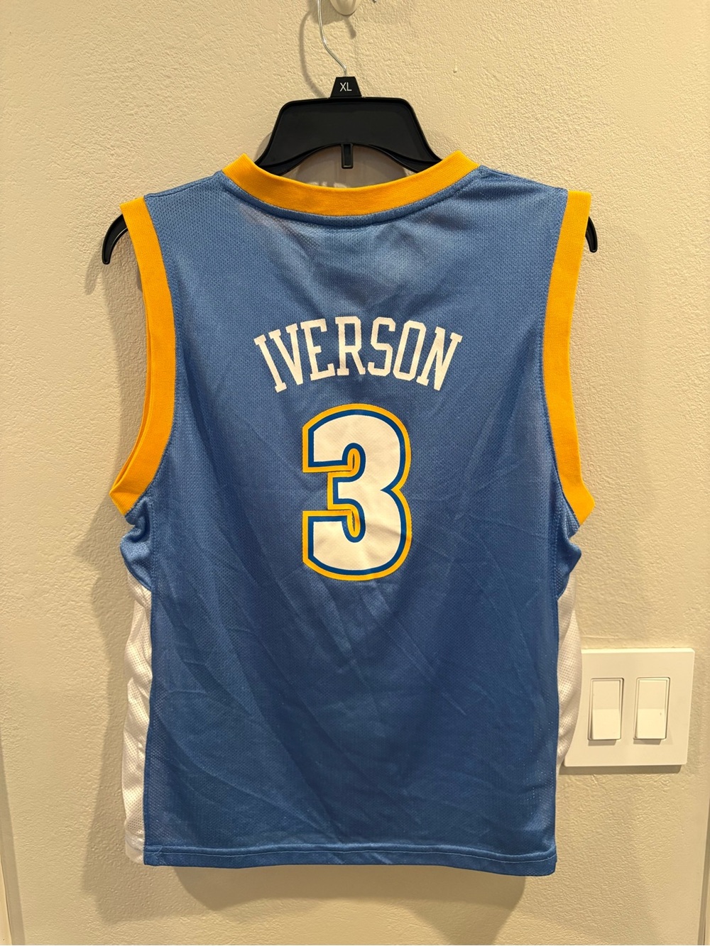 Vintage Adidas NBA Denver Nuggets Allen Iverson #3 Basketball Jersey Kids Sz Lrg - Picture 10 of 12